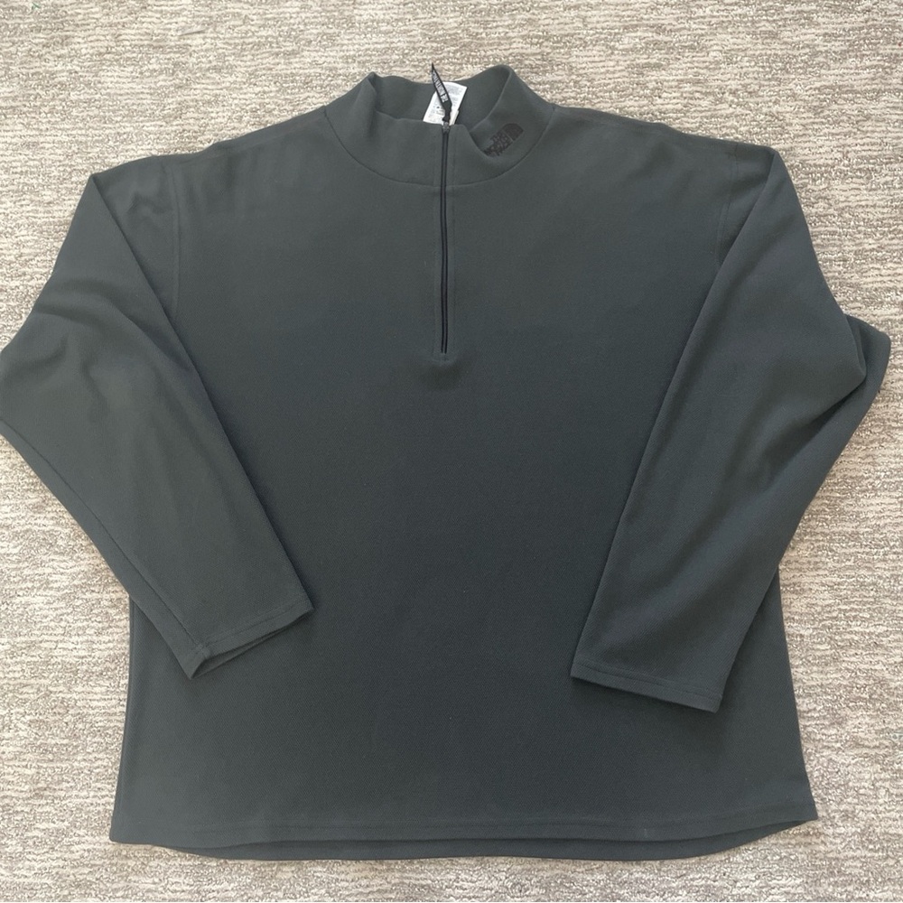 The North Face Pullover Men’s Large Gray 1/4 Zip Fleece Hiking Outdoors Logo